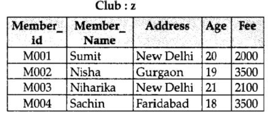 NCERT Solutions Class 12 Computer Science Chapter 8 Database Concepts